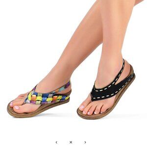 Modzori Feena Reversible Sz 11 multicolor black Low wedge heel sandals